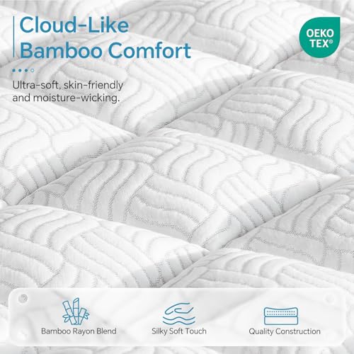 GHLPECYO Queen Mattress Pad, Viscose Derived from Bamboo, Pillow Top - image 3