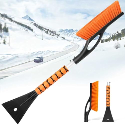 UMUACCAN 27" Snow Brush and Ice Scrapers for Car Windshield, Car Accessories for Men Detachable Snow Scrapers with Ergonomic Foam Grip for Cars, Trucks, SUVs by UMUACCAN - Used condition - US$7.12