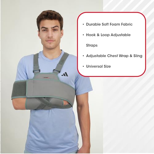 Image of Life Wear Shoulder Immobilizer Universal, Support for Post-operative Surgeries and Soft Tissue Injuries, Shoulder Brace for Fractures and Dislocations, For Men and Women, SPL Size