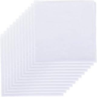 White Bandana for Tie Dye Party Supplies, Solid Color Cotton Large Headband Head Wrap Handkerchiefs