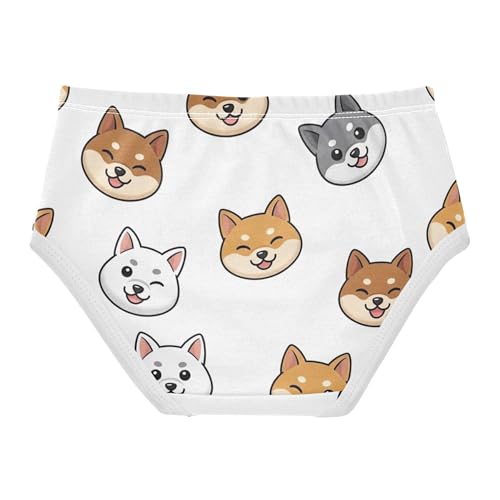 Cute Cartoon Shiba Inu Dogs Girl Panties Cute Toddlers Underwear Floral Cotton Bright Undies Kids Briefs 2t2