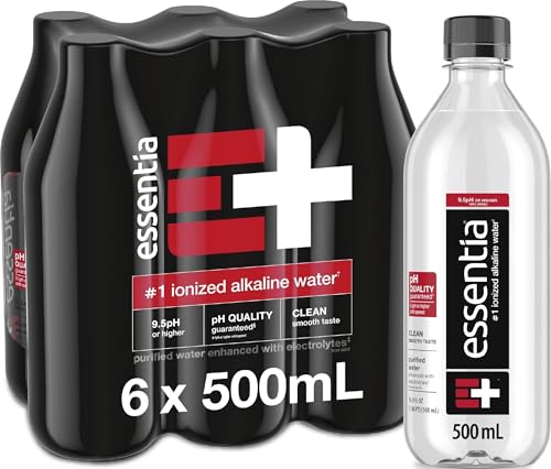 Essentia Ionized Alkaline Water, 9.5+ pH, 99.9% Pure, 6 x 500mL