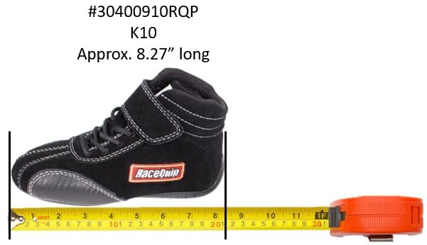 RaceQuip 30400910RQP Euro Carbon L Driving Shoes SFI 3.3/5 Toddler 10 Black