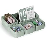 Homhut Schubladen Organizer, 10 Stück 3 Größen Orgenizerboxen Schminktisch Organizer, Schubladen Ordnungssystem Rutschfest für Makeup, Schreibtisch, Bad, Badezimmer, und Küche (10-Grün)
