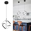 Vloitgol Black Led Pendant Light Fixtures,6000K Cool White Modern Pendant Lights for Kitchen Island,Adjustable Kitchen Island Light Fixture for Dining Room Bedroom Sink, 1 Pack