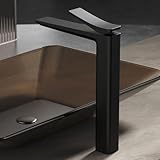 ZYCDP Einhebelmischer Waschbecken Bad Einhand Mischbatterie Waschbecken Messing Kalt Warm Schwarz