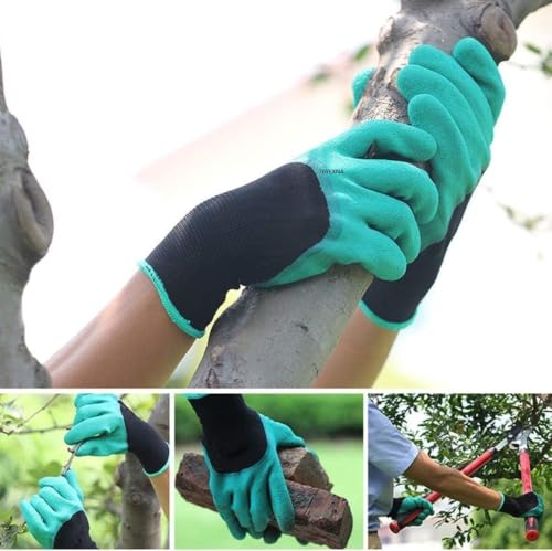 Image of Garden Gloves with Claws, Breathable Gardening Work Gloves for Digging, Planting, Pruning & Poking, All in One Gardening Tool, Anti-Puncture Garden Gloves
