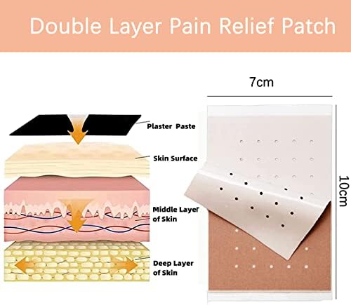 MQ Pain Relief Patches,60 Count Heat Treatment Pain Relieve Patch Pains,24 Hours Long-Lasting Pain Relief for Back Knee Joint Neck Shoulder Pain Muscle, 7 * 10cm