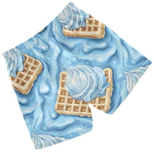 Pigsaly Boys Swim Trunks Blue Glaze Down Wafer Boys Board Shorts Swimsuit Swimwear Summer Bathing Suit XS2