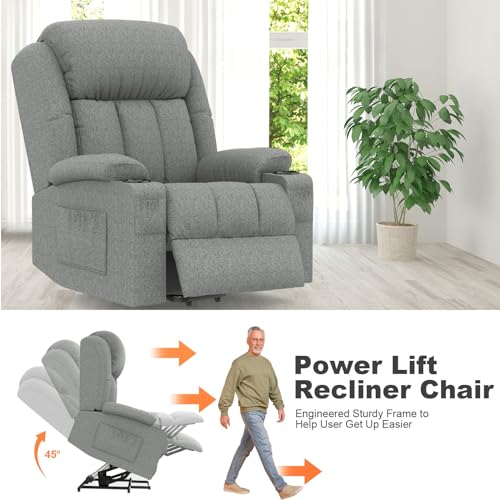 BareTay Poltrona Relax Elettrica 150° Poltrone Massaggiante Reclinabile Con Riscaldamento Lombare, Poggiapiedi Esteso, Porte USB + Tipo C, 2 Portabicchieri, Elettrica Alzapersona Poltrona Anziani Sofa - 3