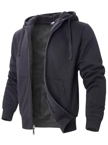 Facitisu Flannel Hoodies for Men Sherpa Lined Heavy Fleece Plaid Jacket Mens Coats Plus Size Big Tall2