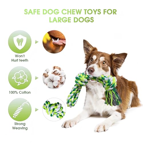 TUAHOO Bungee-Ziehspielzeug für Hunde, Outdoor Hundespielzeug zum Aufhängen mit 2 Kauseilen, Interaktives Tau Spielzeug Hunde Seil für Training Ziehen