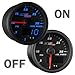 MaxTow Double Vision 30 PSI Fuel Pressure Gauge Kit - Includes Electronic Sensor - Black Gauge Face - Blue LED Illuminated Dial - Analog & Digital Readouts - for Diesel Trucks - 2-1/16