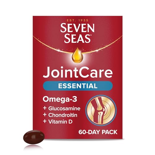 Seven Seas JointCare Essential with Omega-3 Glucosamine Chondroitin Vitamins C and D Manganese and Zinc Food Supplements 60-Day Pack