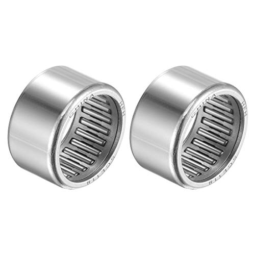 uxcell SCE118 Needle Roller Bearings 11/16-inch Bore 7/8-inch OD 1/2-inch Width Chrome Steel Open End 2pcs