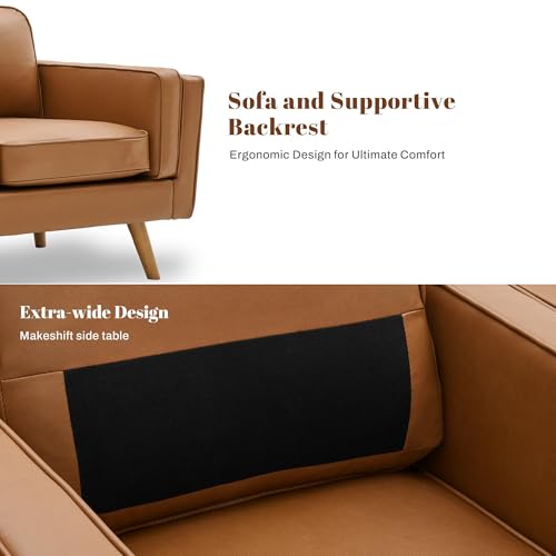 Sillón Moderno Plegable Marrón Claro miniatura 6
