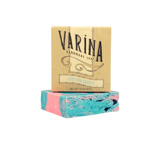 Varina Natural Cotton Candy Bar Soap - Gentle Cleansing For Sensitive Skin, Sweet And Vanilla - 3 Pack - Experience Healthy And Glowing Skin #TOP4