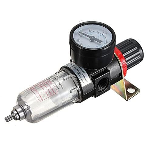 AFR-2000 Pneumatic Air Filter Regulator Compressor & Pressure Reducing Valve & Oil Water Separation+ Gauge Outfit 1/4 Inch Pressure Gauge Pneumatic Air Filter Regulator Compressor1PC-image-0