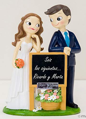 Figura Boda Regalo para Amigos GRABADA Muñecos Novios pizarra tarta PERSONALIZADA