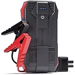 Povasee Jump Starter Power Pack, 6000A Car Battery Booster Jump Starter Power Bank (up to 10L Petrol/8L Diesel), 12V Jump Pack Car Starter with Jump Leads, Emergency LED and 2 USB Ports