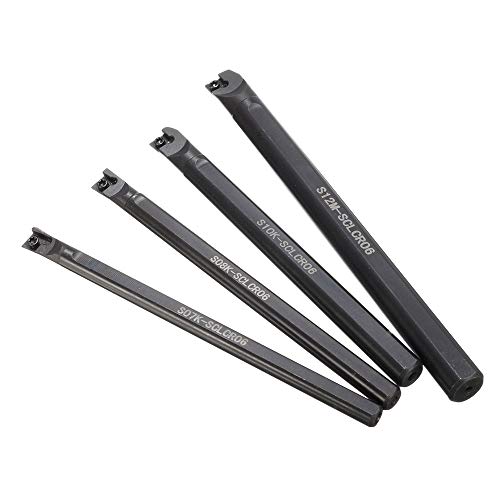 Andoer 4 unidades 7/8/10/12 mm S07K/S08K/S10K/S12M-SCLCR06 Torno CNC Suporte de ferramenta para torn