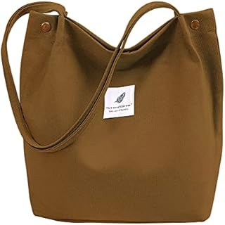 LINGSFIRE Women Canvas Tote Bag, Girls Women Shoulder Handbags Capacity Shopping Bag Beach Bag Simple Printed Ladies Casual Chic Cross Body Bag for Travel Daily Use