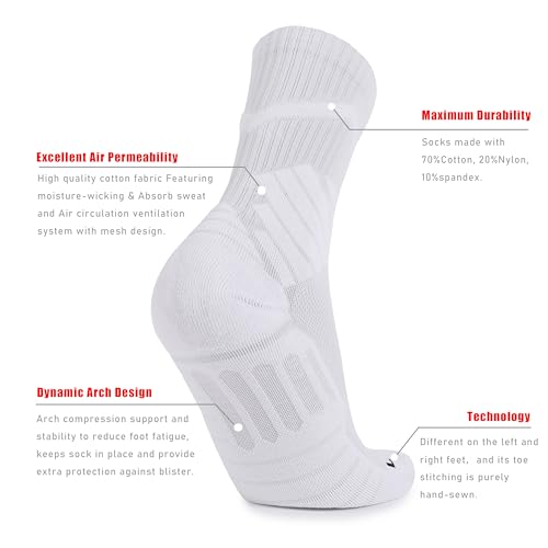 AnsrJ Basketball socks for Men or Women,Athletic Cushion Crew Socks with Arch Compression 3-Pack2