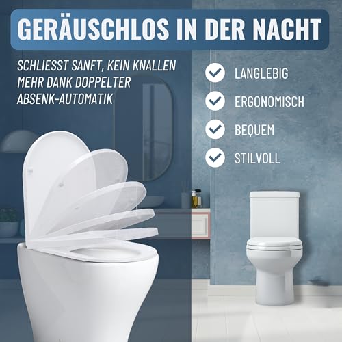 WC-Sitz D-Form mit Absenkautomatik und Quick Release Funktion