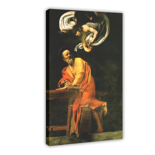 Impression sur toile inspirée de Caravaggio Saint Matthieu décoration salon