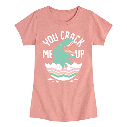 Instant Message - Dino Egg You Crack Me Up - Toddler and Youth Girls Short Sleeve Graphic T-Shirt