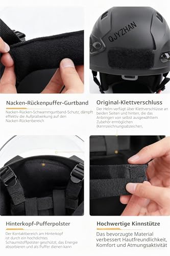 Mich 2000 Airsoft Taktischer Helm mit NVG-Halter Und Seitenschienen, CS Taktischer Helm Armee Kampfkappe Außenschutzgeräte