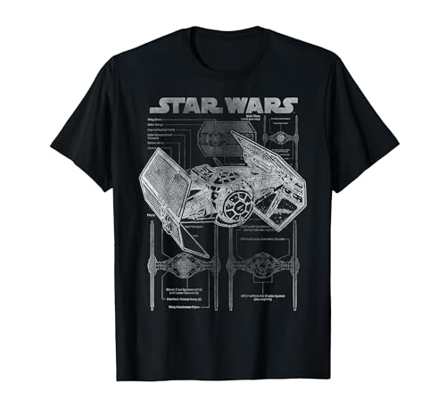 T-Shirt Tie Fighter Star Wars pour Homme en coton noir confort