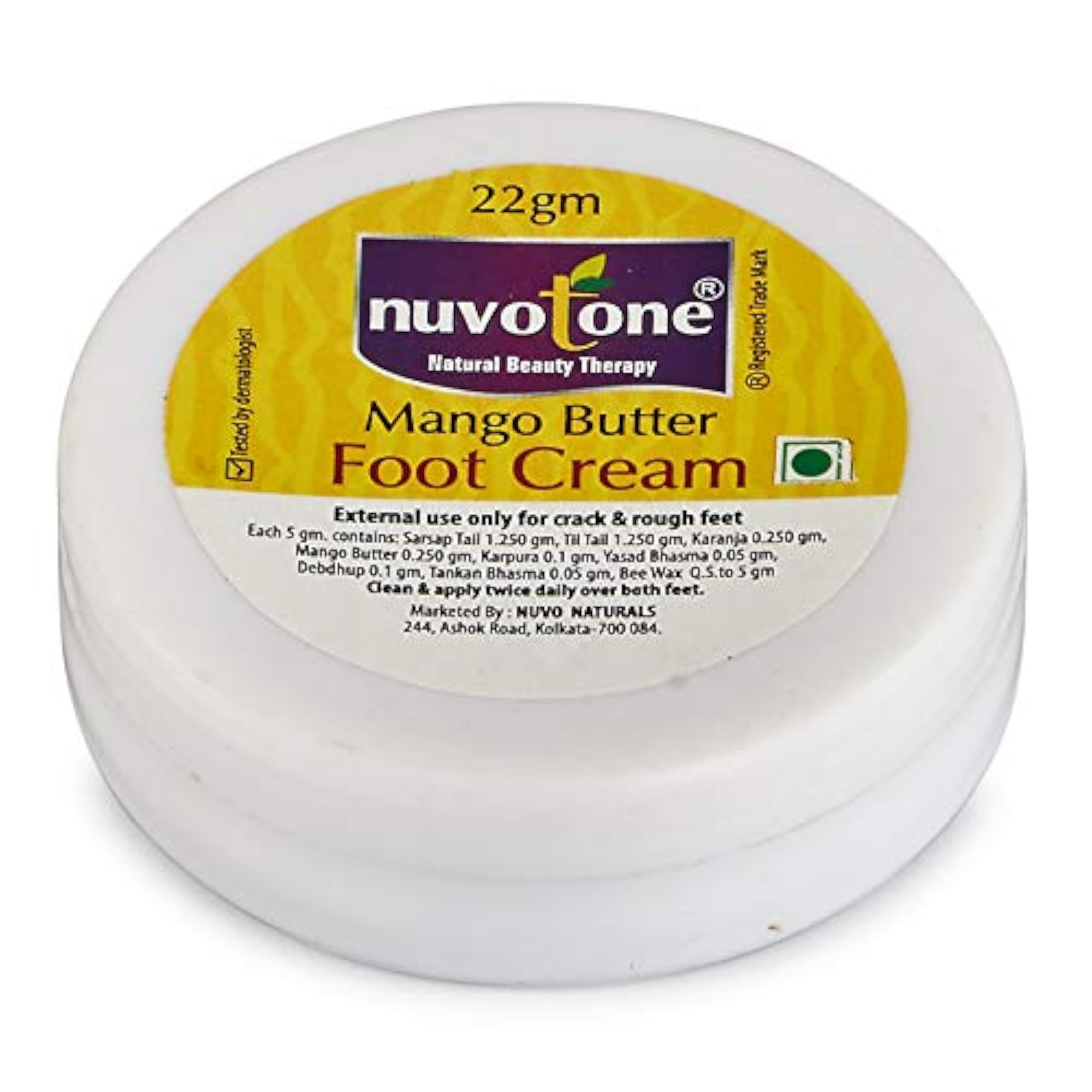 100% Organic Mango Butter Foot Cream, Pampered Feet