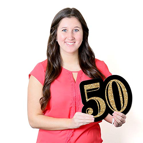 Big Dot Of Happiness Adult 50Th Birthday - Gold - Yard Sign And Outdoor Lawn Decorations - Happy Birthday Party Yard Signs - Set Of 8 #TOP5