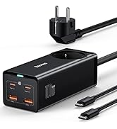 Baseus USB C-Laddare 100W, USB C-Strömförsörjning PD Multipelladdare med 1 AC-uttag + 4 portar, U...