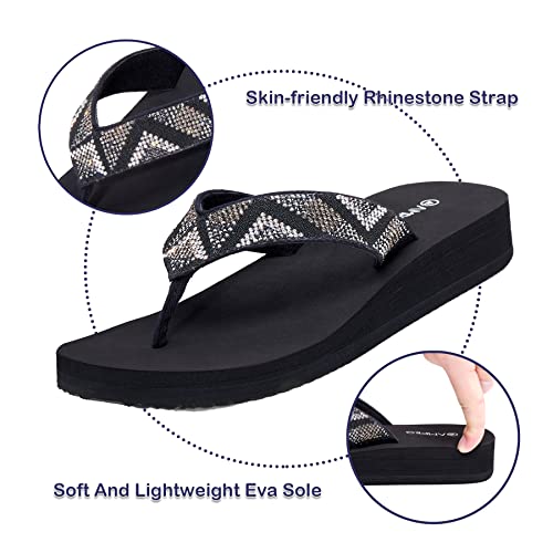 Ampeo Women's Arch Support Flip Flops Comfortable Casual Summer Beach Thong Sandals