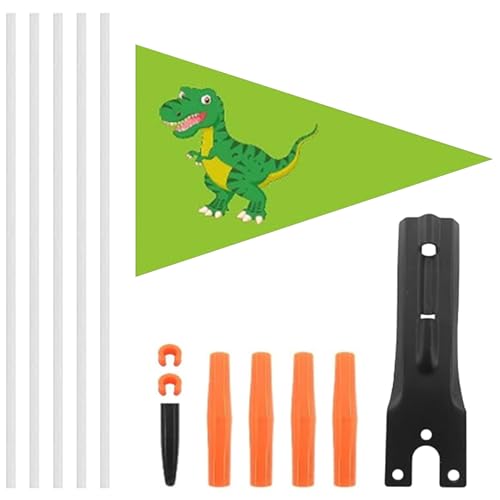 Bike Flag Pole - Small Bicycle Safety Flag | Bikes Visibility Flagpole Kit, Safety Flags With Pole, Flagpole Kit For Kids Bikes Trailers Outdoor Rides, Bright Warning Flags For Cycling Leisure Riding