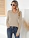 Romanstii Lightweight Polo Sweaters for Women Long Sleeve Knitted Pullover Tops Fashion Lapel Collared Shirts Winter Blouse,Khaki,XL