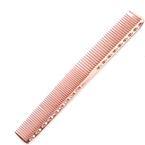 Professional Aluminum Metal Salon Comb, Heat-resistant Anti-static Hair Comb for Hair Cutting Styling & Grooming Rose gold