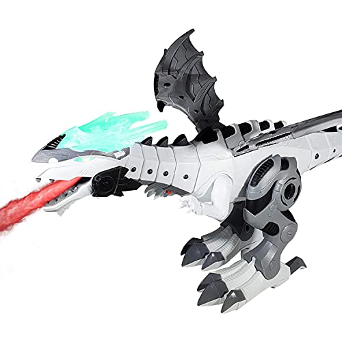 ANJ Kids Holiday Toys - Dragon Toys / Dinosaur Toys for Boys and Girls – Battery Operated Fire Dragon | Walking, Roaring and Glowing | Wings Swing- Best Kids Toys Gift (Color Varies)