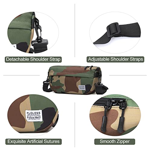 Seafew Small Camo Tactical Sling Crossbody Backpack Shoulder Bag For Men Travel Wallet Passport Holder Phone Purse Unisex, Mini Messenger Satchel Bag For Women Fanny Pack Neck Pouch Bag #TOP5