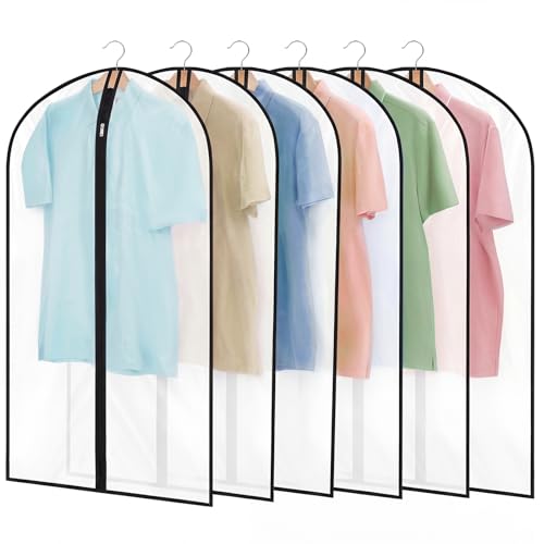 6 Pack Garment Bags 60 * 100cm 40in PEVA Translucent Garment Covers Suit Storage Bags Dress Organizer Bags Used To Protect Shirts Winter Coats Jackets