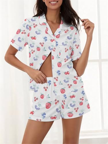 Women's 2 Piece Pajama Set Loungewear Pajamas Cute Pjs Sets Sleepwear Button Down Lounge Sets Soft Preppy Y2k3