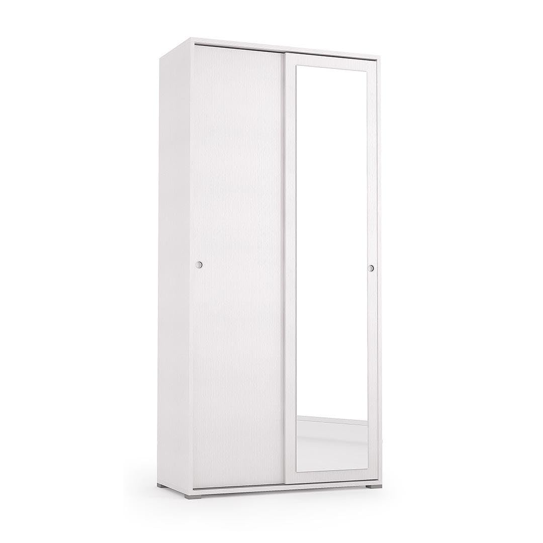 Kiamami Valentina - Armario Multiusos de 90 cm con Puertas correderas y Tubo para Colgar
