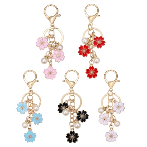 Lcbulu 5PCS Flower Key Chains