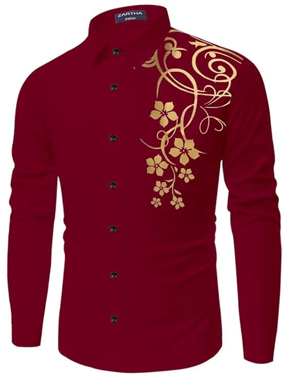 Image of Men's Solid Cotton Regular Fit Full Sleeve Collared Neck Casual Shirt for Men Stylish Latest, Formal