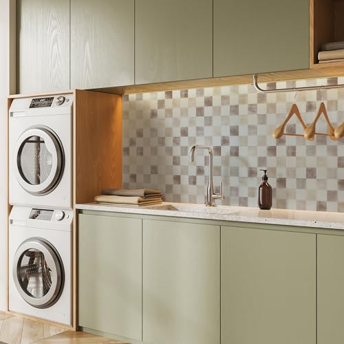 SMART TILES Peel and Stick Backsplash - 5 Sheets of 7,75" x 7,75" - 3D Adhesive Peel and Stick Tile Backsplash for Kitchen, Bathroom, Wall Tile, Checkered by Smart Tiles - Image 7