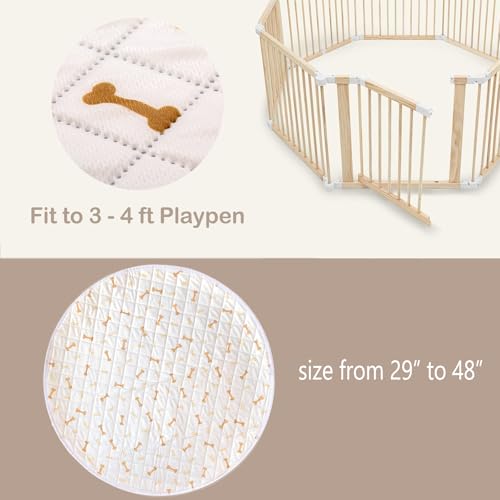 Image of Meow&Woof Reusable Puppy Pads - Washable Pee Pads for Dogs 100% Waterproof Round Playpen Mat, Super Absorbent and Durable Reusable Pee Pads for Dogs 36 Inch 1 Pack