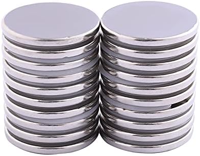 초강력 네오디뮴 디스크 자석, 냉장고, DIY, 건물, 과학, 공예 및 사무실 자석용 강력한 N52 희토류 자석 - 3.2cm(1.25인치) x 0.3cm(1/8인치) (20) — 사진 3