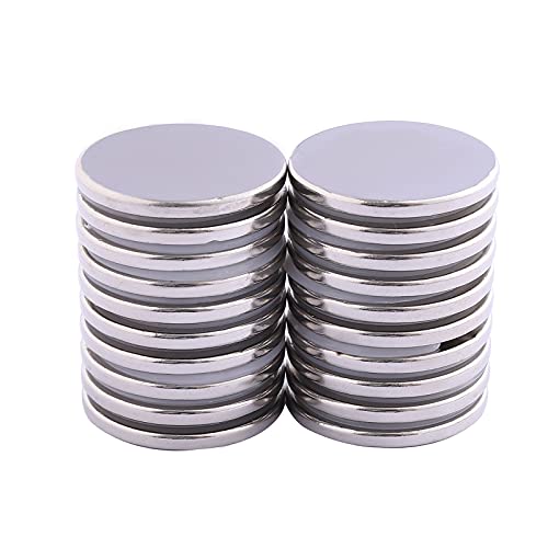 Super Strong Neodymium Disc Magnets, Powerful N52 Rare Earth Magnets for Fridge, DIY, Building, Scientific, Craft, and Office Magnets- 1.26 inch x 1/8 inch (20) - Thumbnail 3
